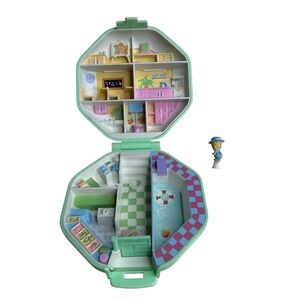 BLUEBIRD POLLY POCKET Nursery School Mint Green Good Vintage 1990 Girls OS